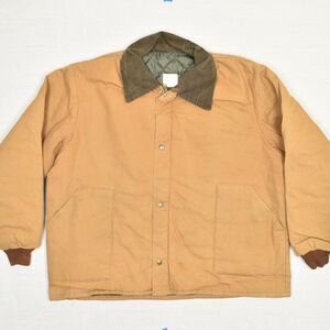 KEY Men Duck Canvas Jacket Quilt Lined Work Cotton Brown Size 3XL Lining Tricot